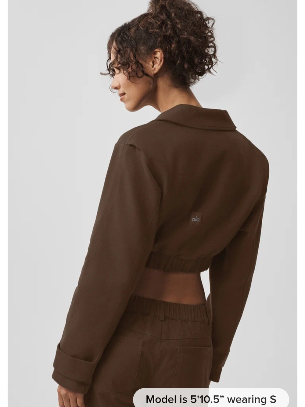 ALO Cropped Cosmopolitan Jacket - Espresso - Picture 3 of 9